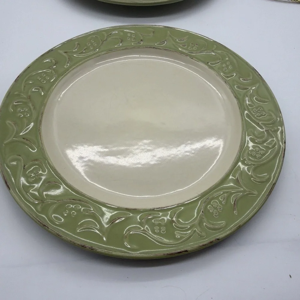 SET OF 5 PIER 1 ANTIQUE FLORAL DINNER PLATES 8.5 Read